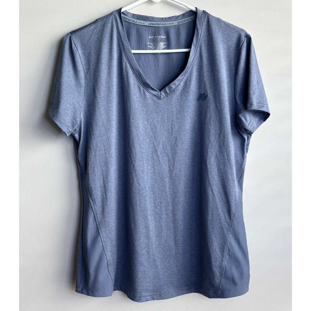Aeropostale Blue V-Neck Activewear‎ T-Shirt Women XL